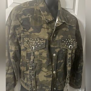 Fashion Nova Camouflage Studded Jacket